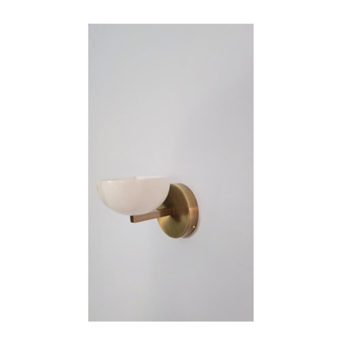 Alpha-WL-04 handmade alabaster wall lights in brass finish, luxury modern wall sconce for bedroom and living room