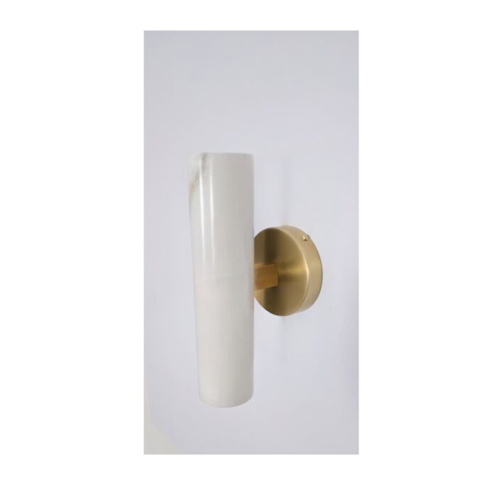 Premium alabaster wall light with brass frame – Alpha-WL-05 modern luxury wall sconce