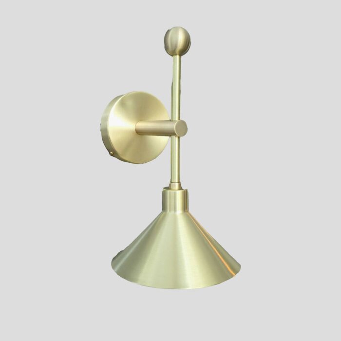 Alpha-WL-07 handmade wall sconce light in brass finish with cone shade