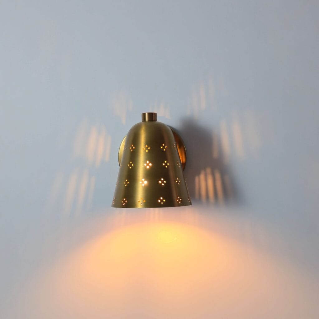 Minimalist gold wall lamp for interior decor